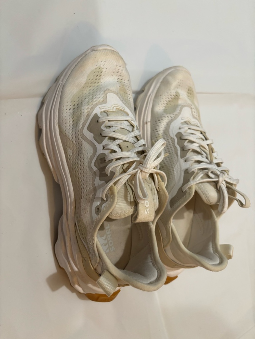 Sorel White and Chalk Women's Kinetic Breakthru Lace Sneakers - Picture 3 of 8